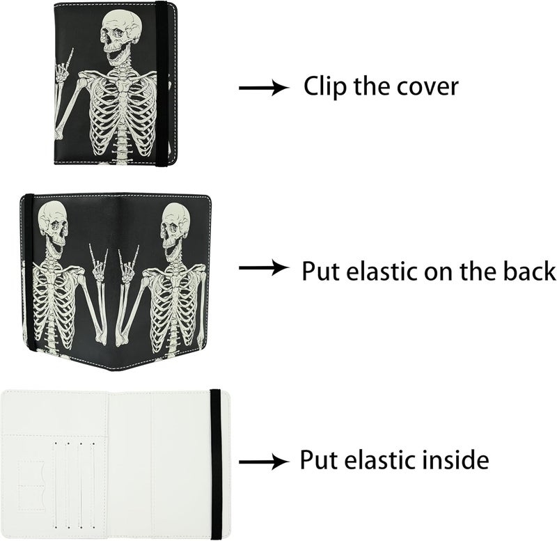 bassyil OK Skull Passport Holder for Women and Men PU Leather Passport Cover for Travel - Image 4